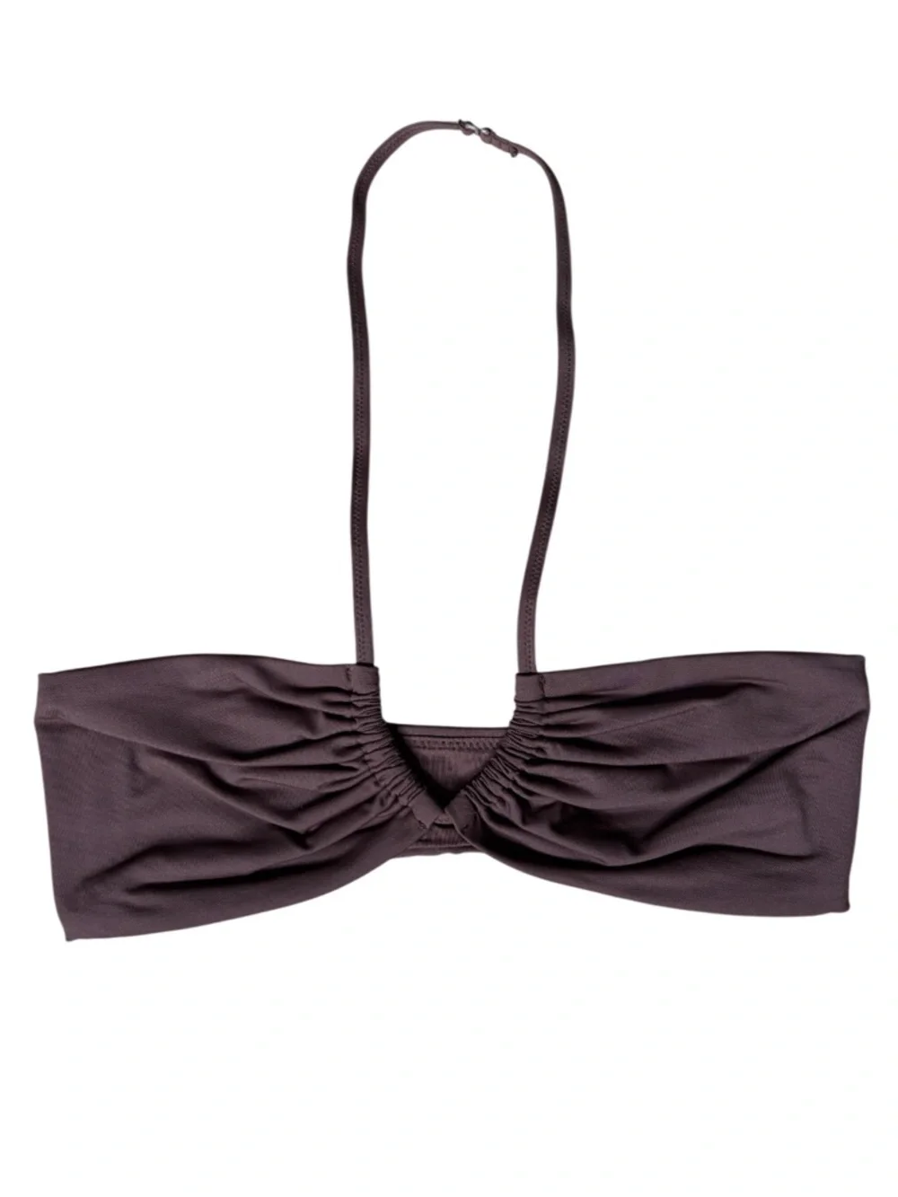 SKIMS U-Wire Bikini Top | Brown | Ruched Strap | Medium